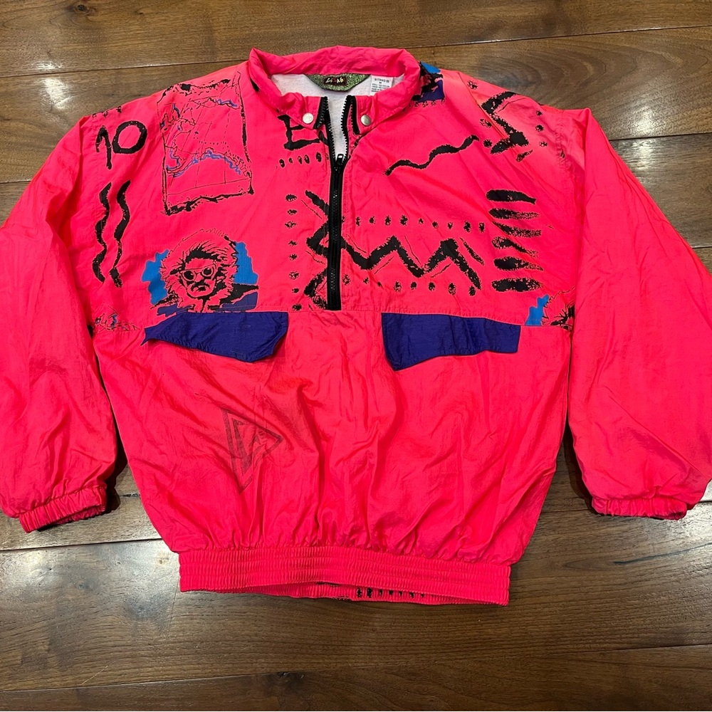 Vintage size medium Gitano Eskimo pull over jacket. Coral colour